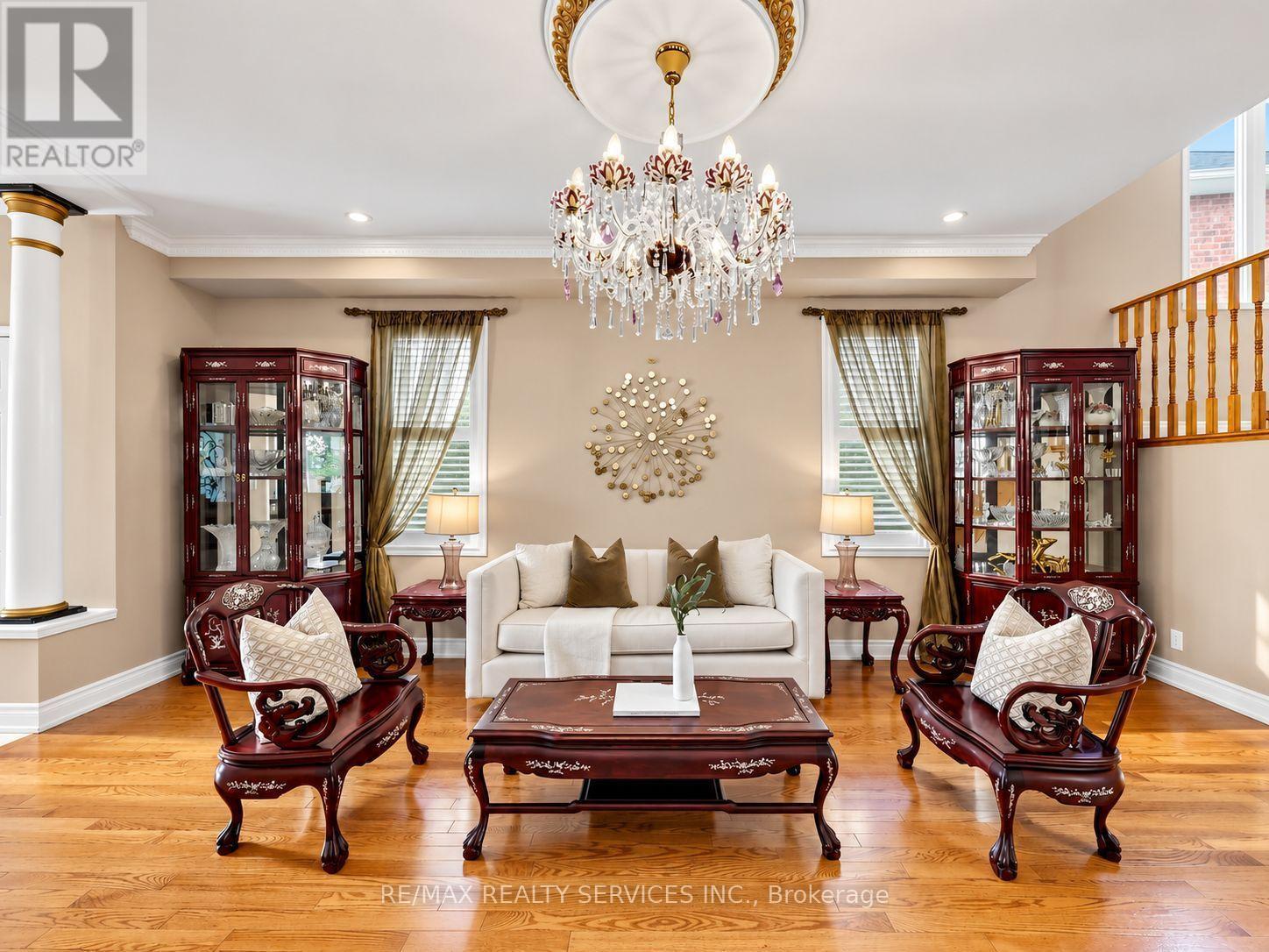 Living room with smooth ceilings and pot lights - 127 Russell Jarvis Drive, Markham, ON
