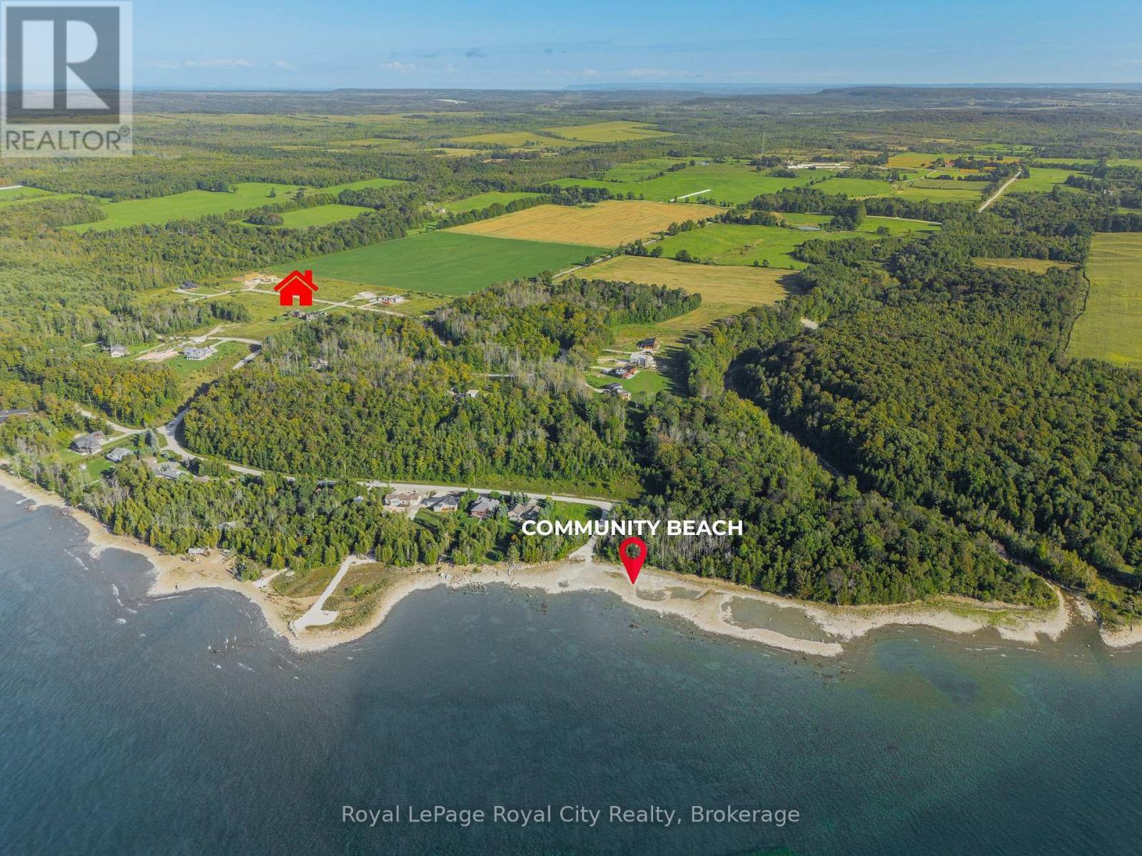 Aerial of the Community Beach Area - 103 Ugovsek Crescent, Meaford, ON