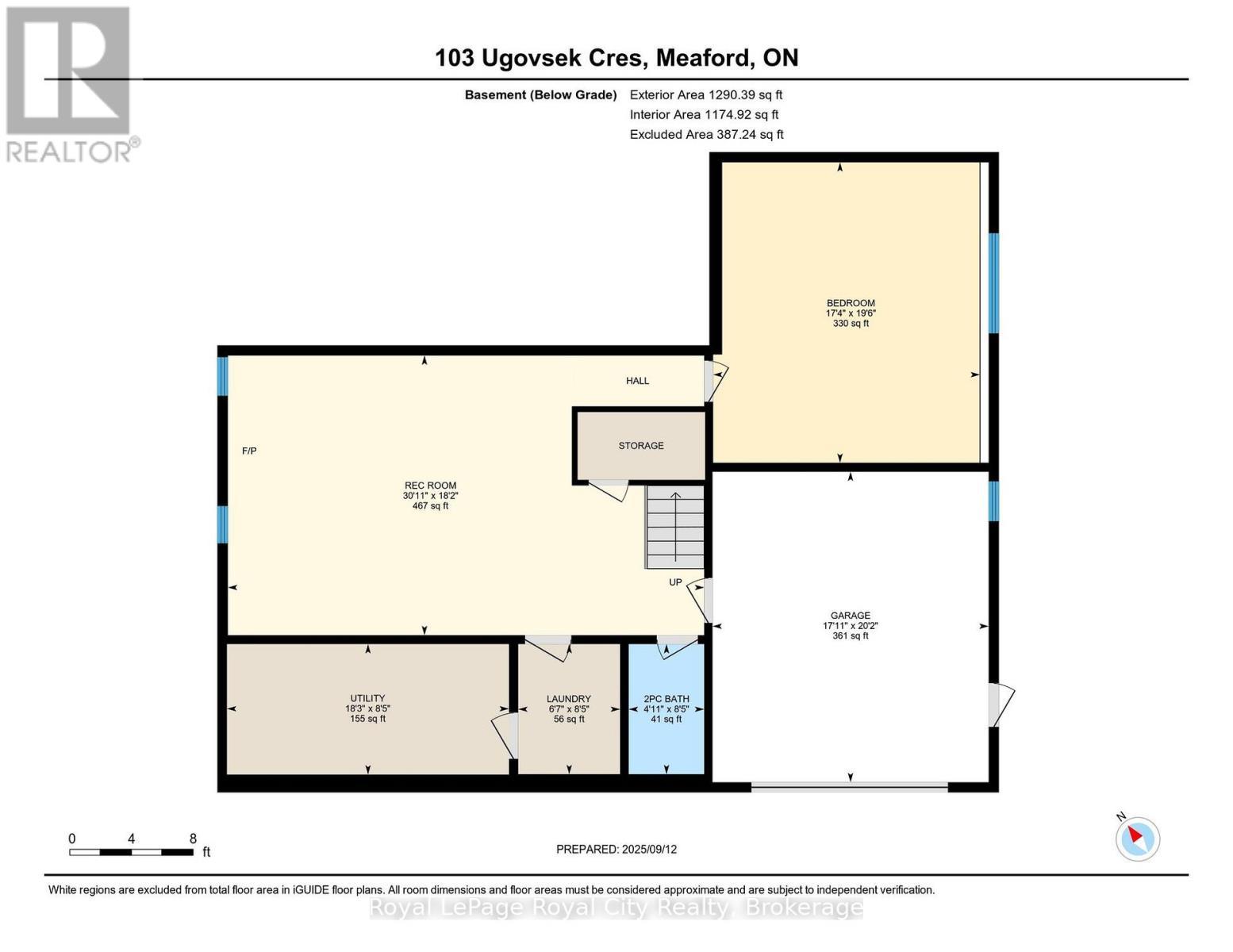 Lower Level Floor Plan - 103 Ugovsek Crescent, Meaford, ON
