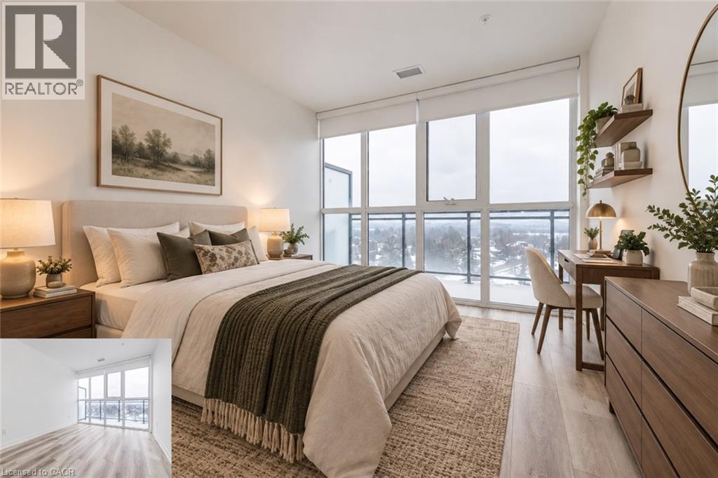 Virtually staged, shelves and mirror not included - 128 King Street N Unit# 1205, Waterloo, ON