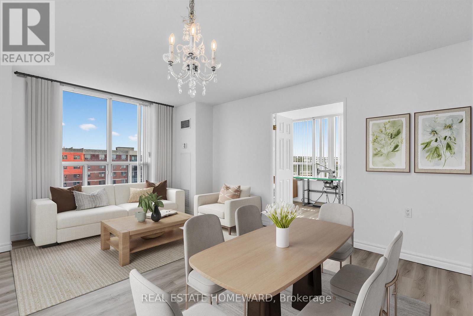 Virtually staged photo of Living/Dining area - 1102 - 2800 Warden Avenue, Toronto, ON