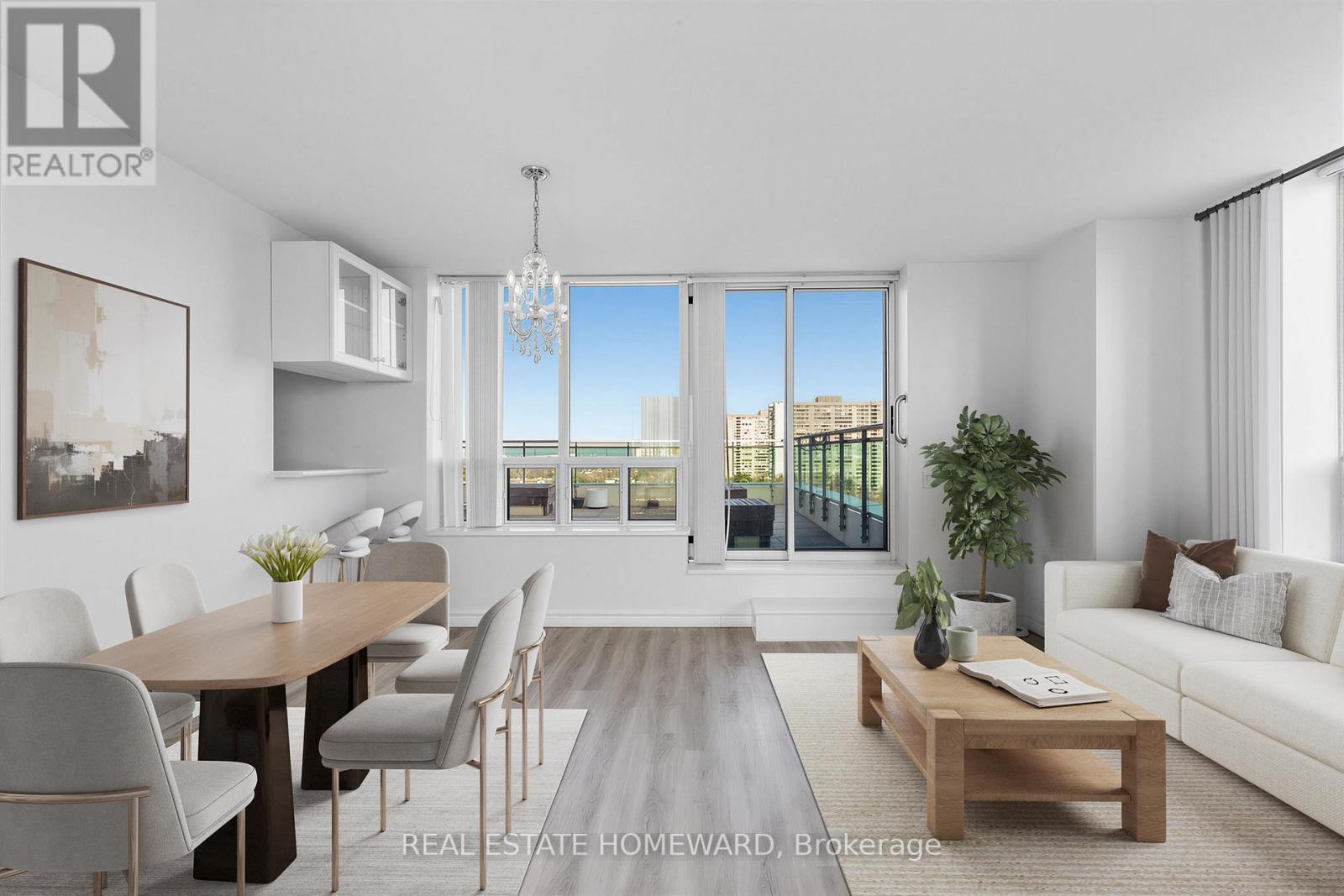 Virtually staged photo of Living/Dining area - 1102 - 2800 Warden Avenue, Toronto, ON