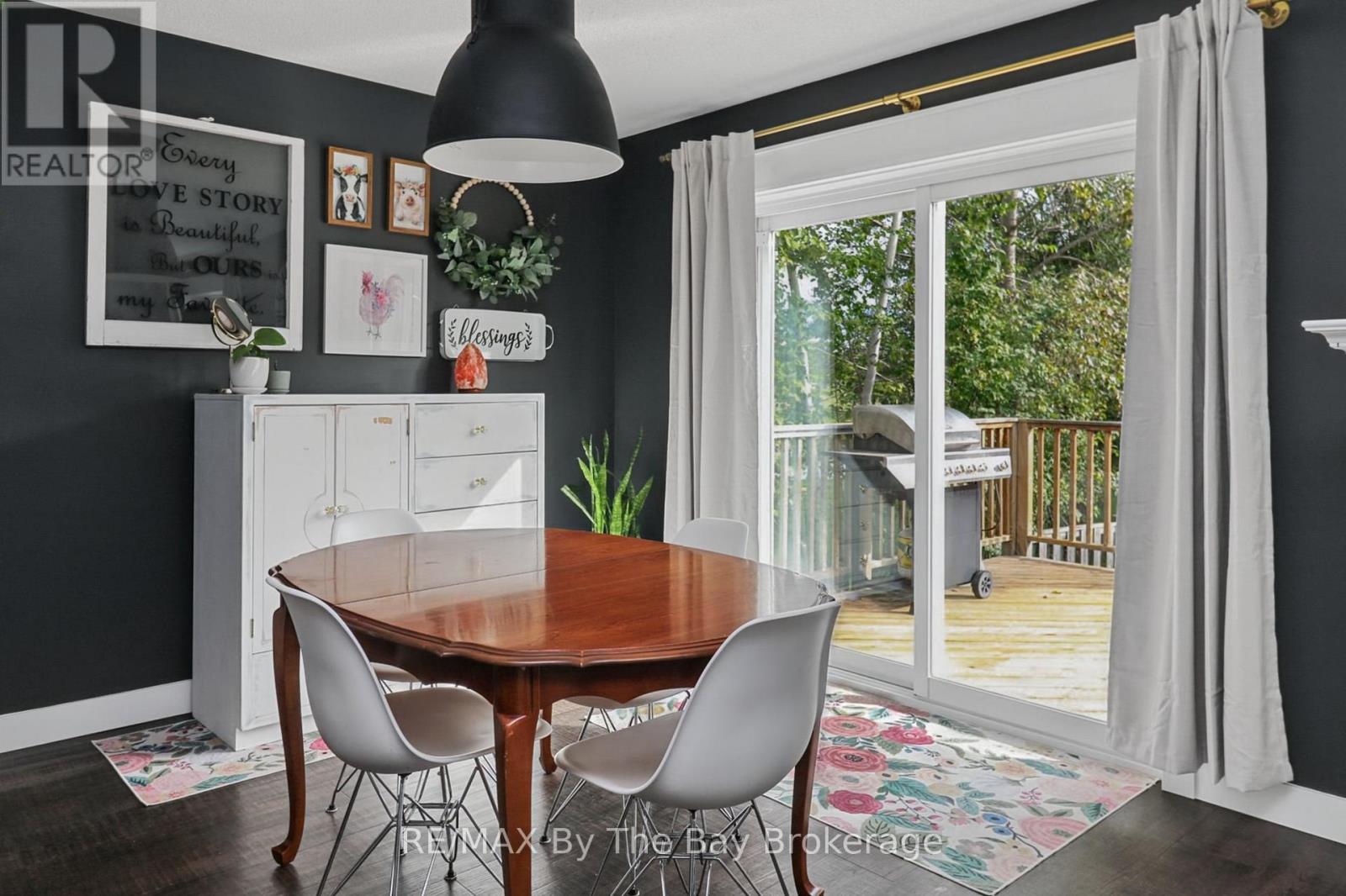 Dining Area with Patio Doors to 2 Tier Deck Area - 2 Red Oak Drive, Wasaga Beach, ON