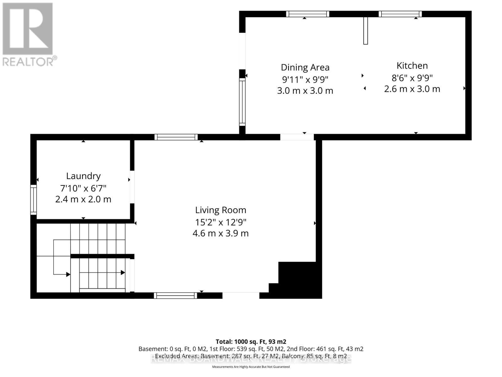 Floor plans of Unit 114 main level - 110-112-114 Clothier Street E, North Grenville, ON