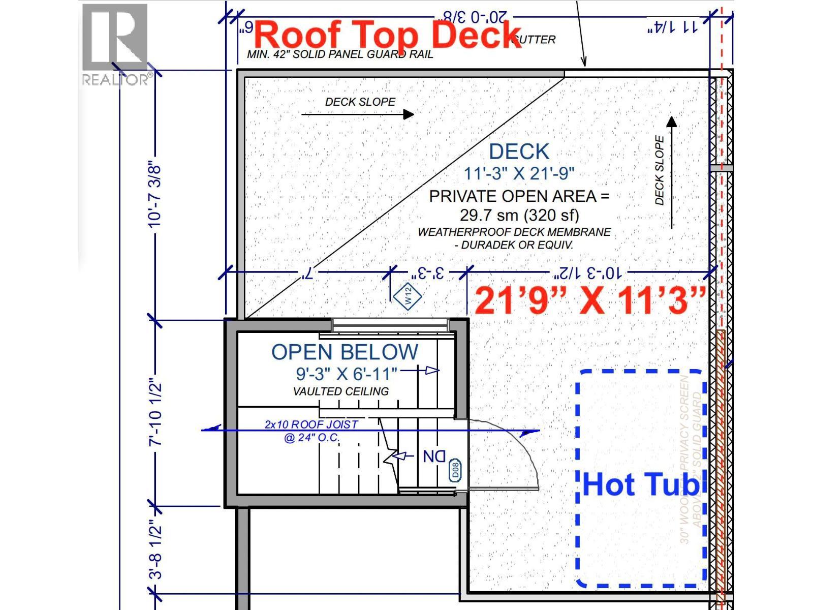 Rooftop Deck Patio with Hot Tub - 745 Morrison Avenue Unit# 4, Kelowna, BC