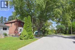 Brick exterior with a peaked roof -