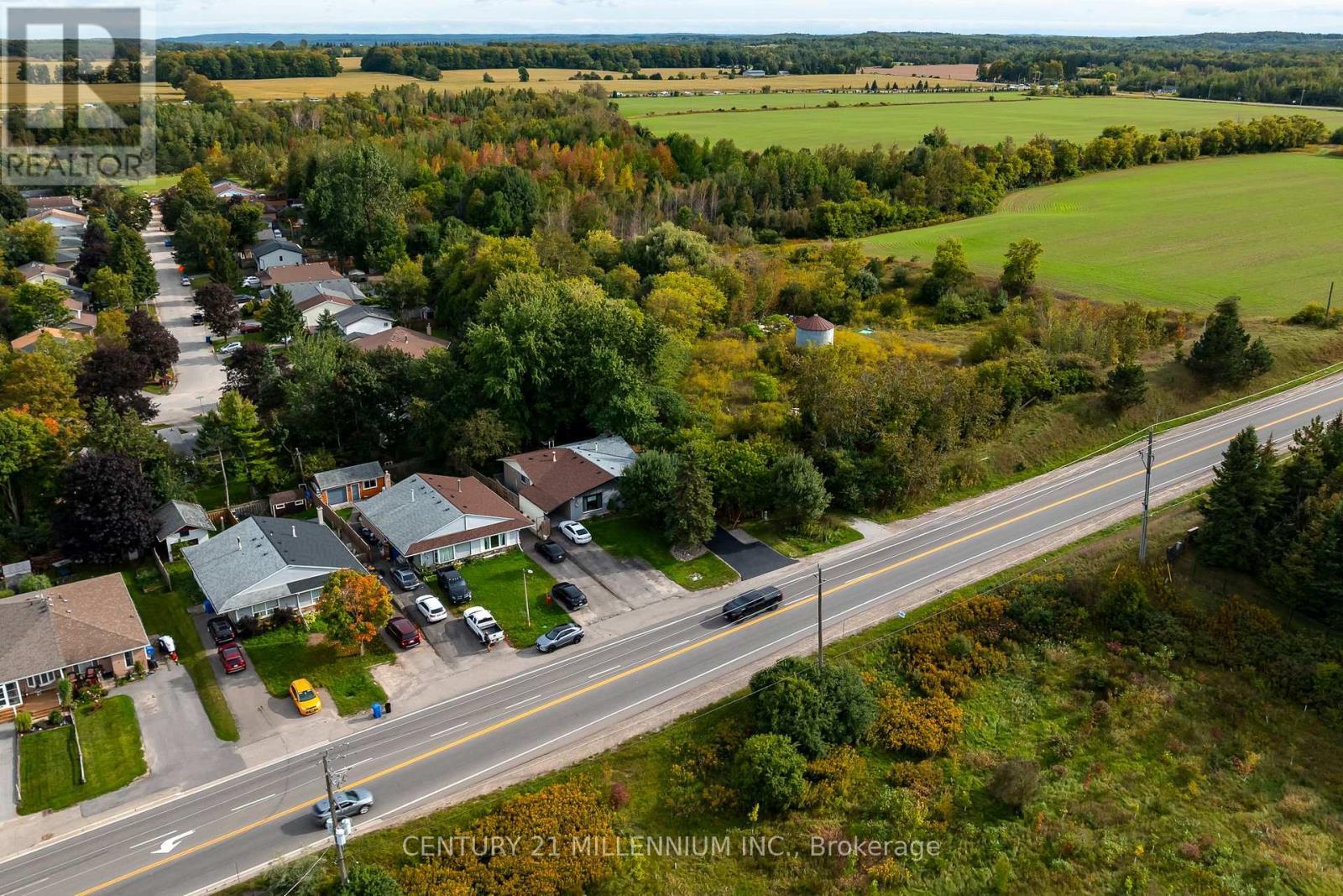 Aerial: farm fields next door - 139 Town Line, Orangeville, ON