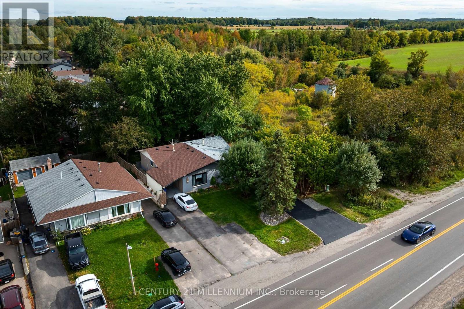 Aerial: lot and tree line - 139 Town Line, Orangeville, ON