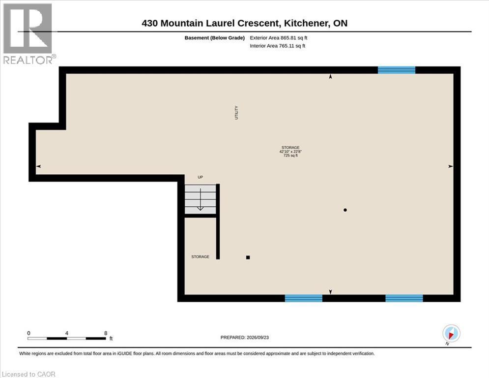 Basement Floor plan - 430 Mountain Laurel Crescent, Kitchener, ON