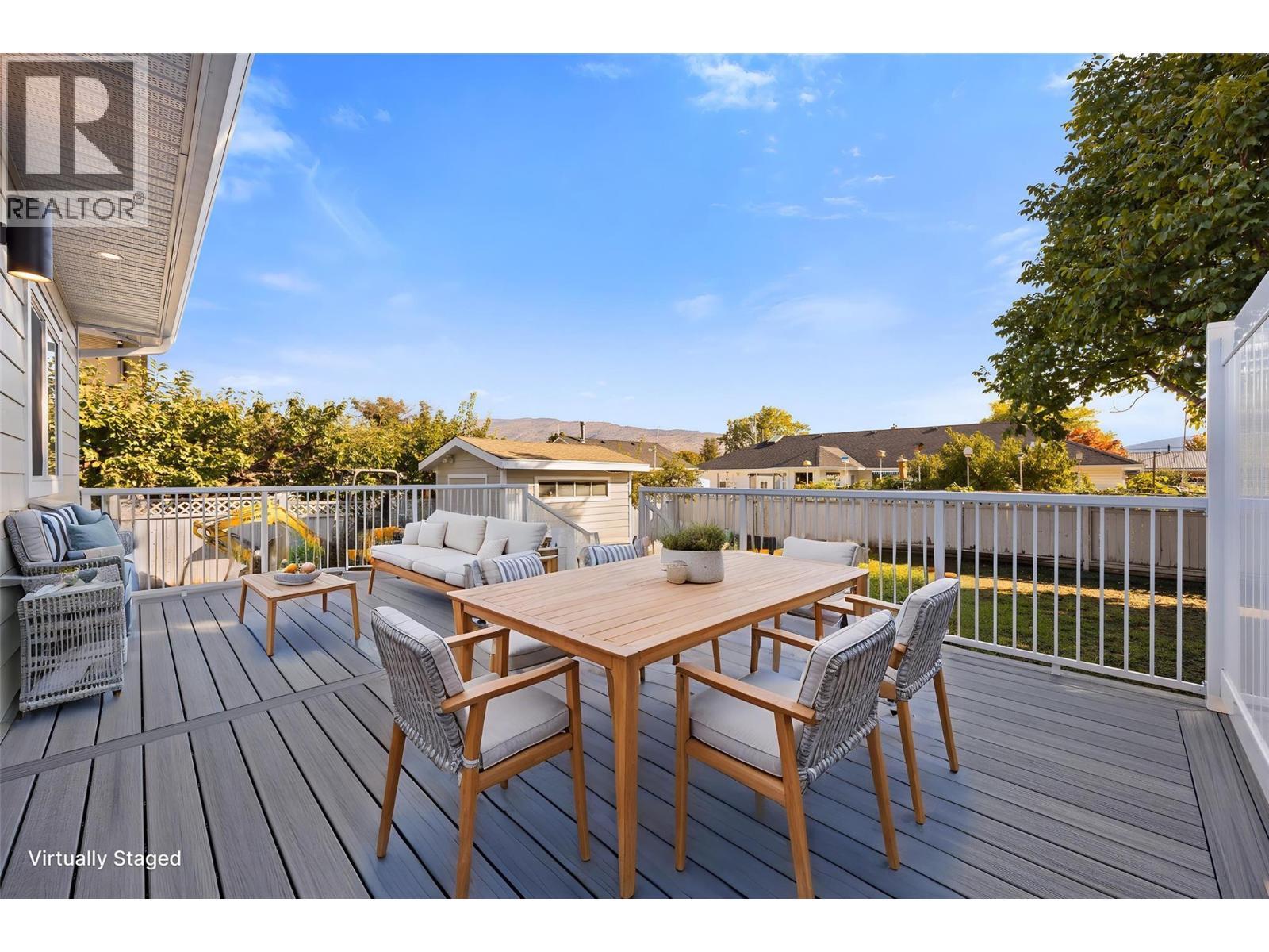 Back Deck - Virtually Staged - 4141 San Clemente Avenue, Peachland, BC