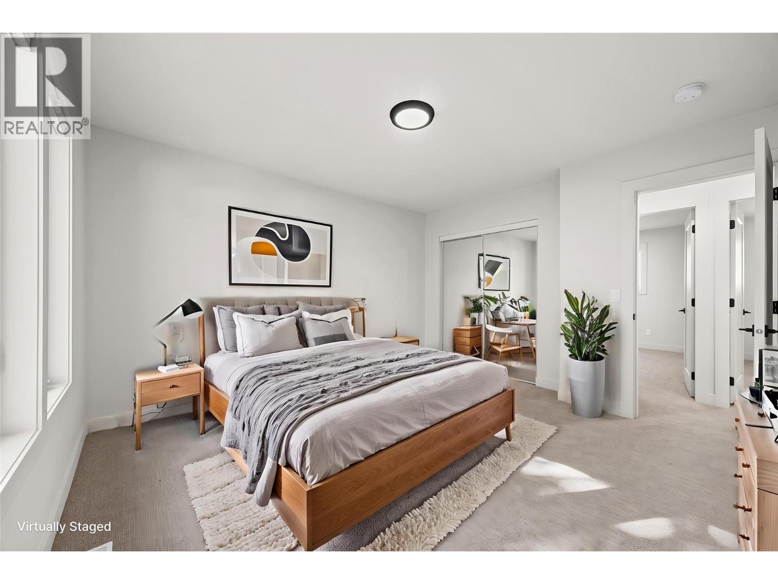Main House Primary Bedroom - Virtually Staged - 4141 San Clemente Avenue, Peachland, BC