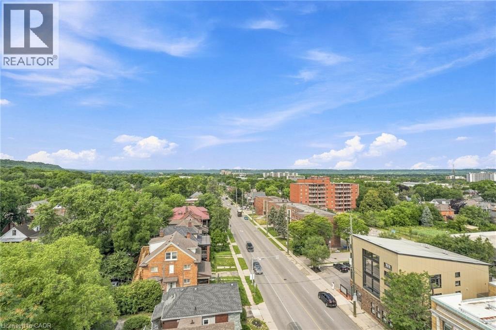 Aerial perspective showcasing urban landscape, mature green trees, and diverse architectural styles - 427 Aberdeen Avenue Unit# 105, Hamilton, ON