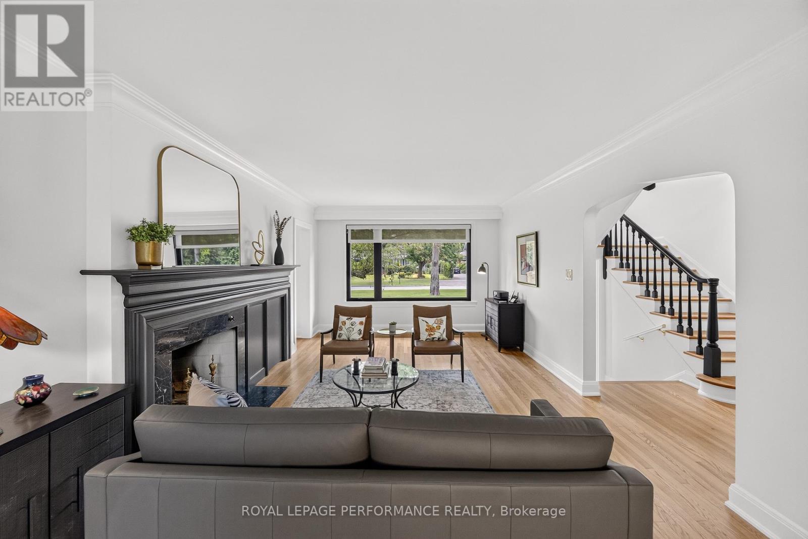 238 Island Park Drive, Ottawa, ON - Indoor Photo Showing Living Room With Fireplace