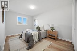 Light-toned wood-finish flooring with crisp white walls -