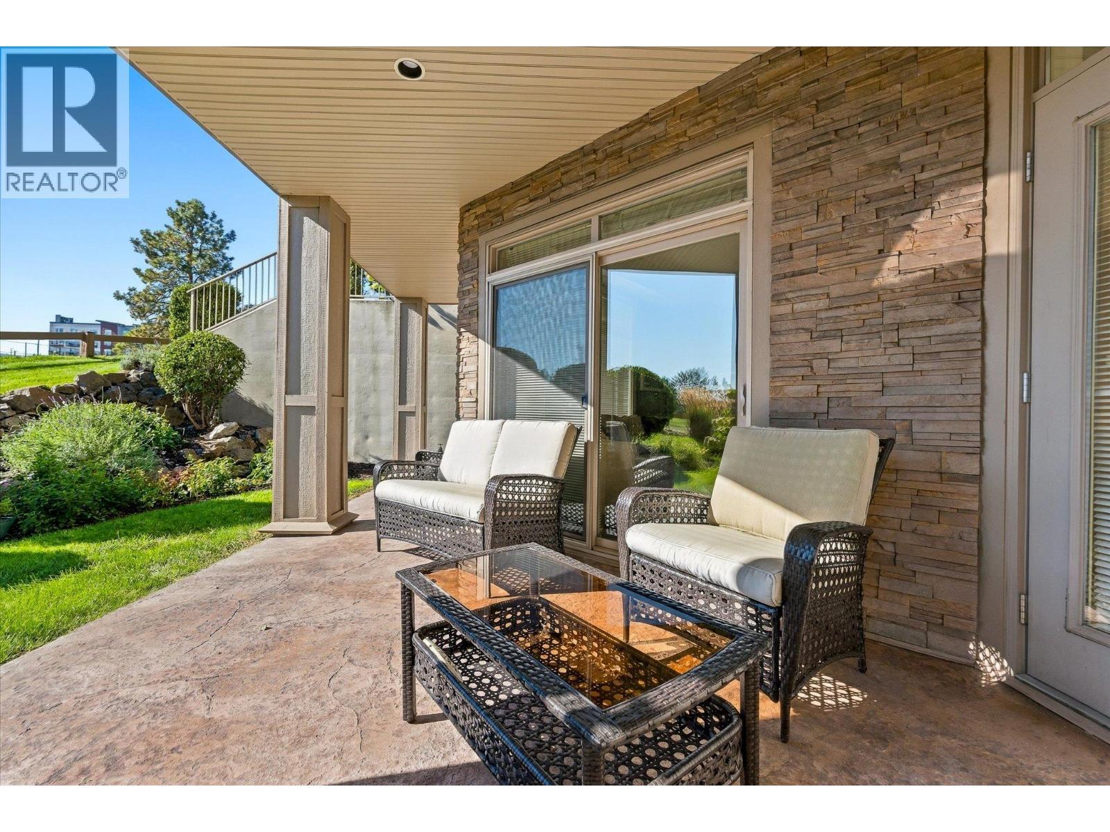 Covered patio so that you can use it all year round. - 3545 Carrington Road Unit# 108, West Kelowna, BC