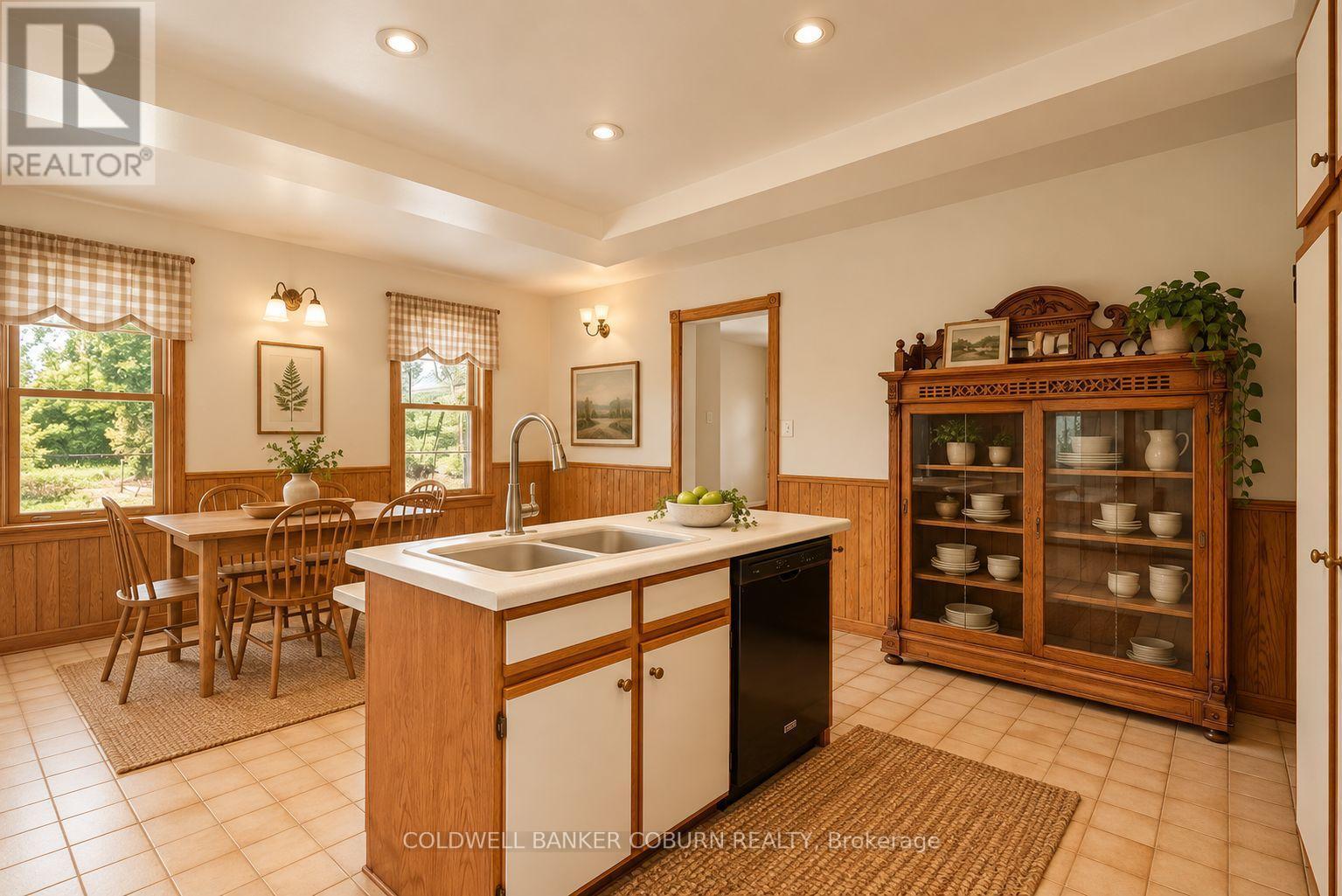 Kitchen with Dining - virtually staged - 14317 County 43 Road, North Stormont, ON