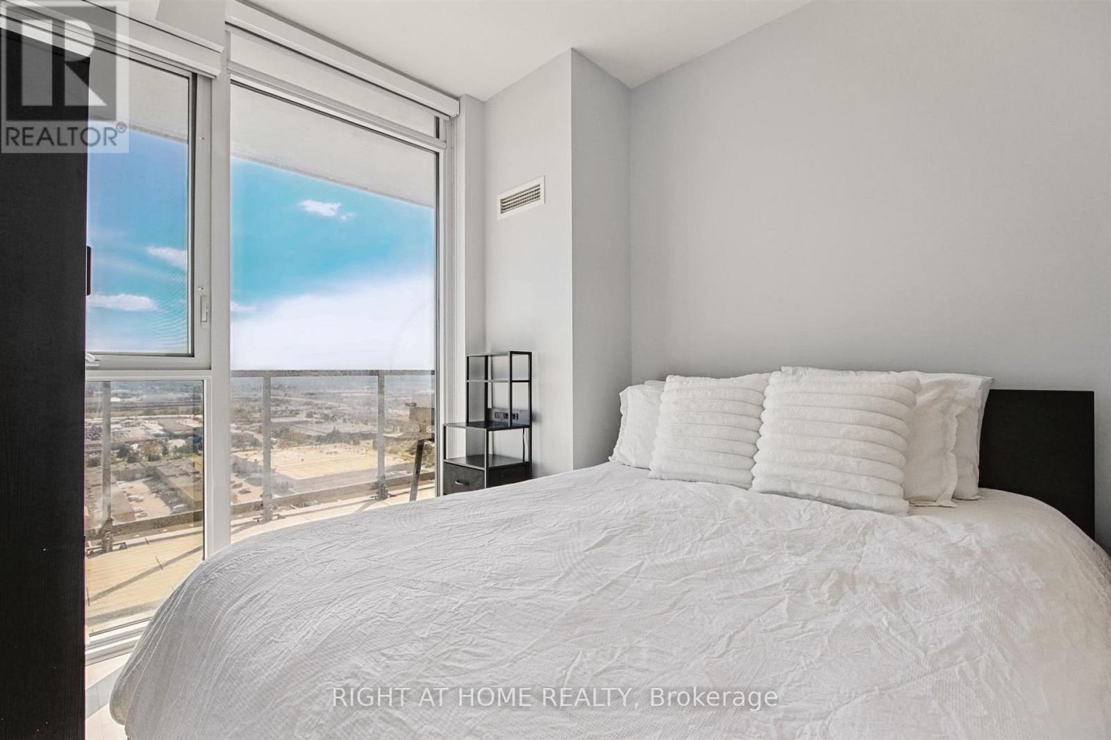 Primary Bedroom with Custom Blinds - 2617 - 7895 Jane Street, Vaughan, ON