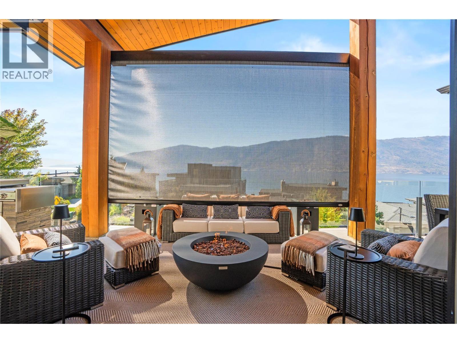 Electric Solar Shade on Sundeck - 1666 Lakestone Drive, Lake Country, BC