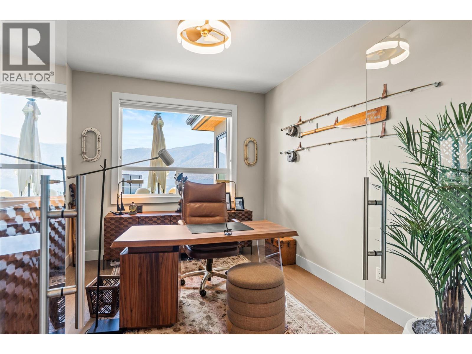 Office - glass french doors & lake views - 1666 Lakestone Drive, Lake Country, BC