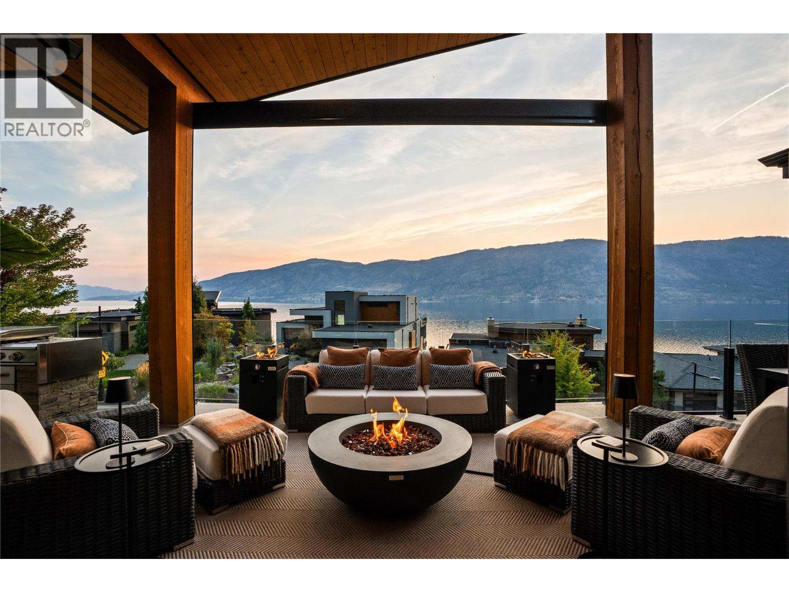 Upper Deck at twilight - 1666 Lakestone Drive, Lake Country, BC