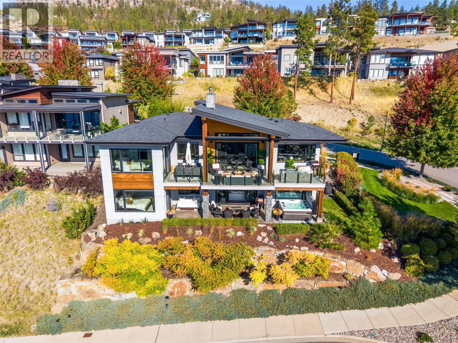 Aerial View from the back of home - 1666 Lakestone Drive, Lake Country, BC