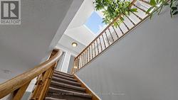 Staircase with an oak railing -