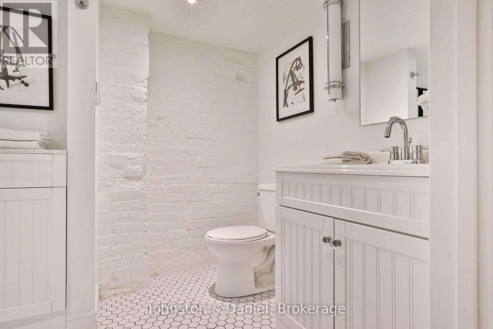 Renovated 3-piece bath with glass shower - 69 Sullivan Street, Toronto, ON