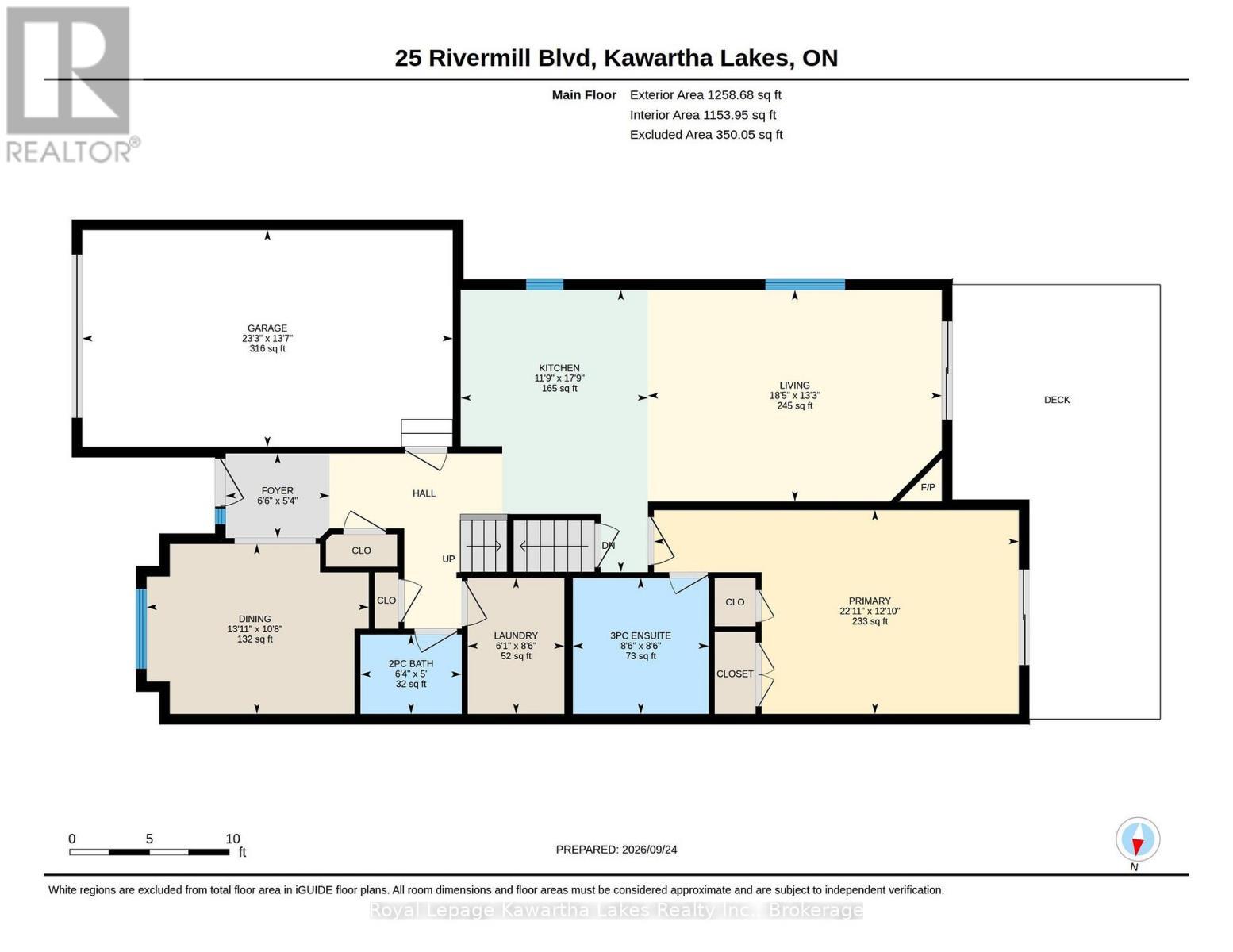 Mainfloor floor plan. - 10G - 25 Rivermill Boulevard, Kawartha Lakes (Lindsay), ON