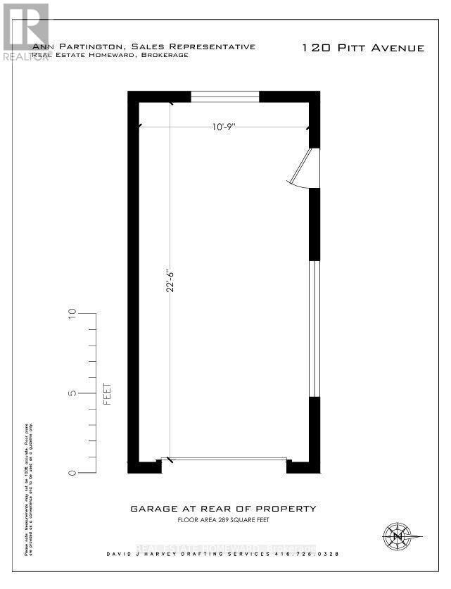 Garage Measurements - 120 Pitt Avenue, Toronto, ON