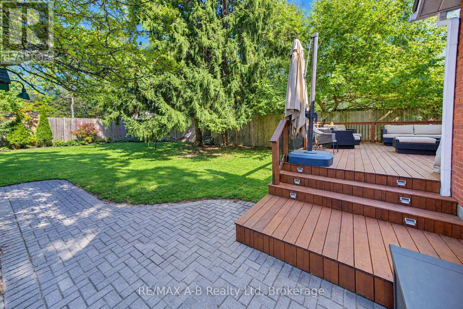 back yard deck and rear yard - 204 Delamere Avenue, Stratford, ON