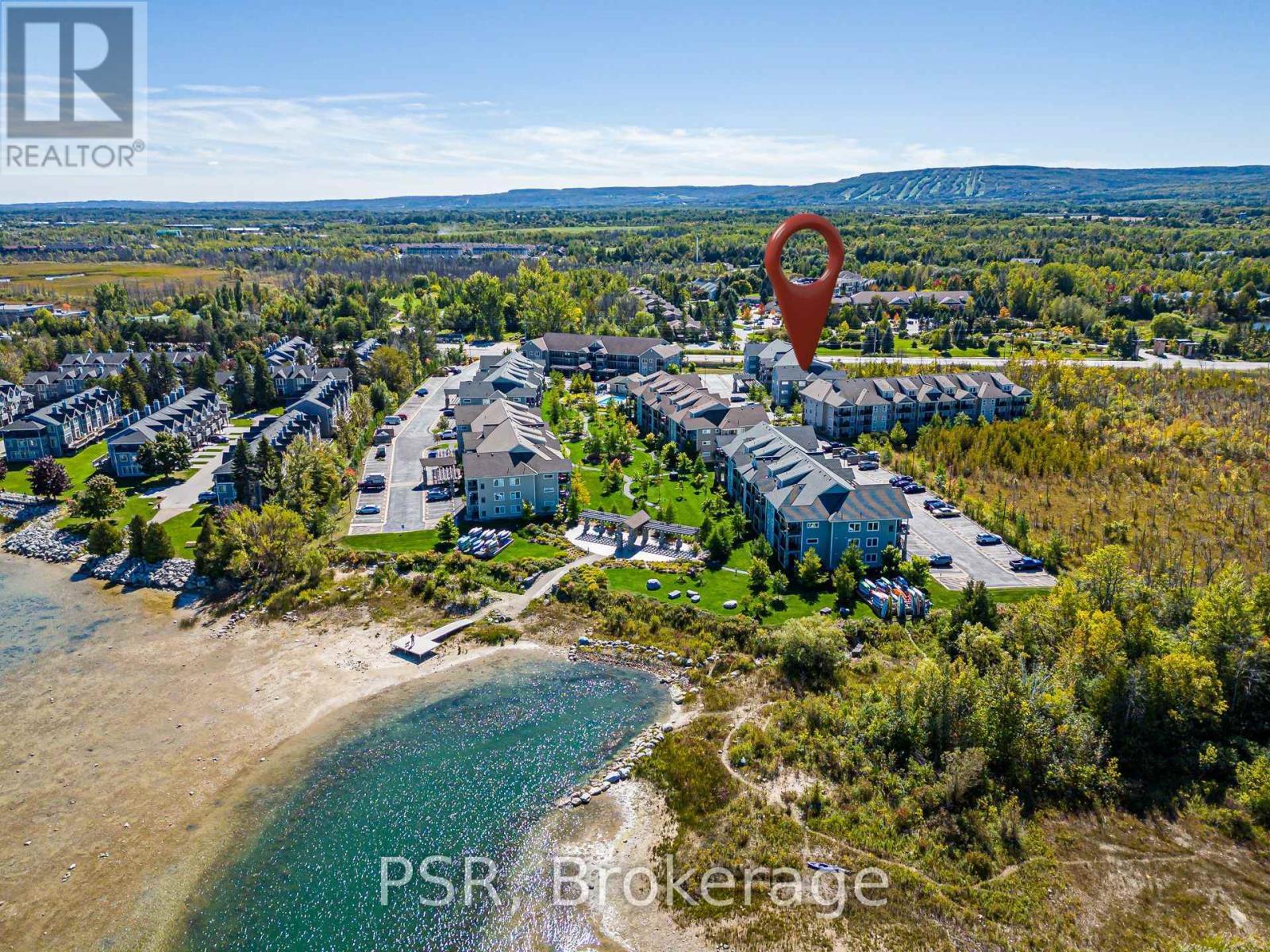 Looking Back From Water - 308 - 4 Anchorage Crescent, Collingwood, ON
