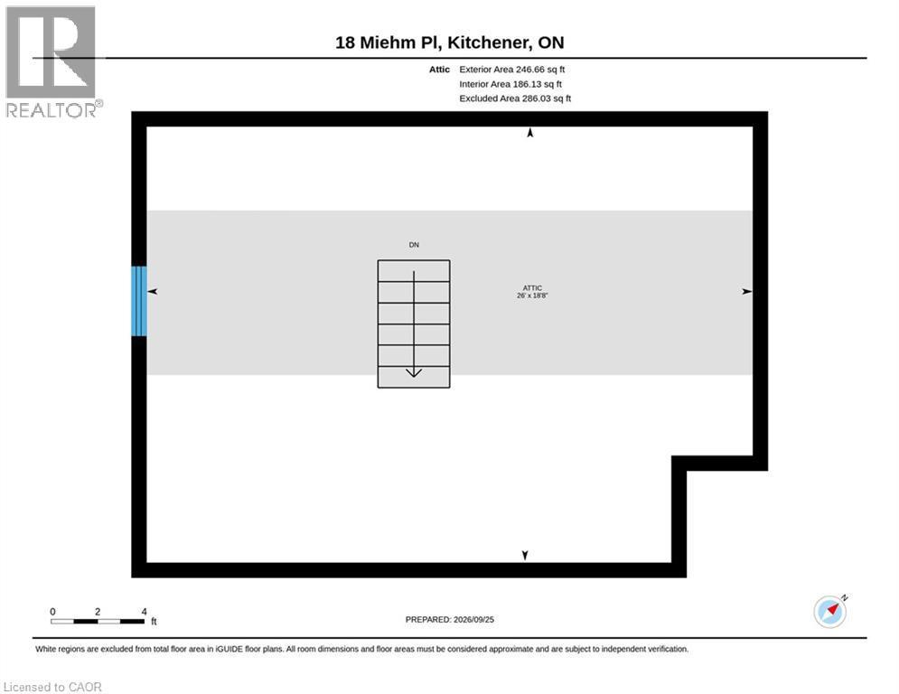 Attic Floor plan - 18 Miehm Place, Kitchener, ON