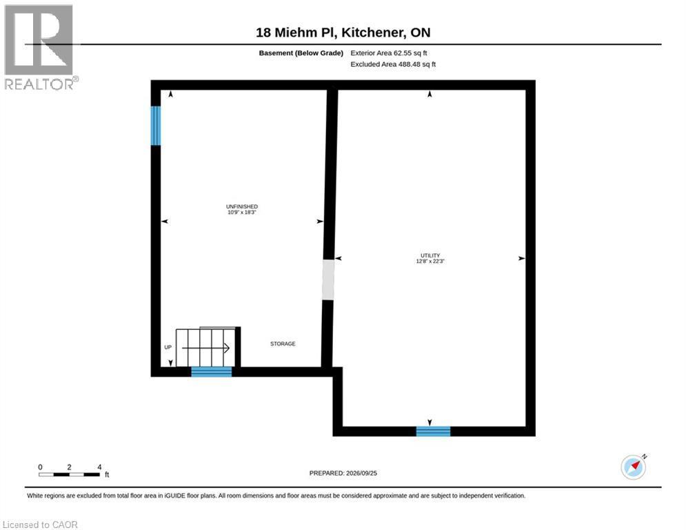Basement Floor plan - 18 Miehm Place, Kitchener, ON