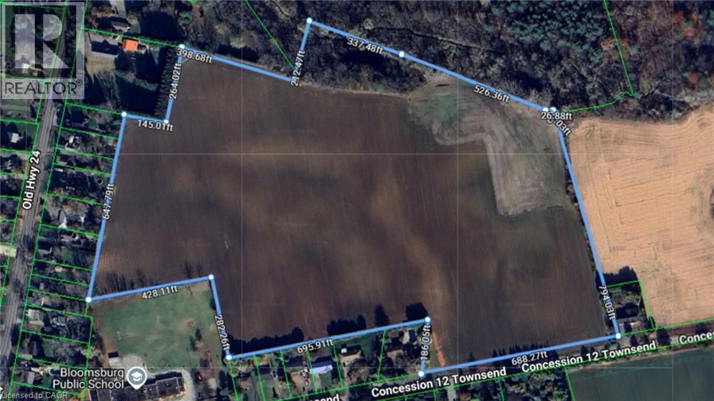 Property Survey. Illustrating the property boundaries and dimensions with reference to surrounding roads and landmarks - 264 Old Highway 24, Waterford, ON