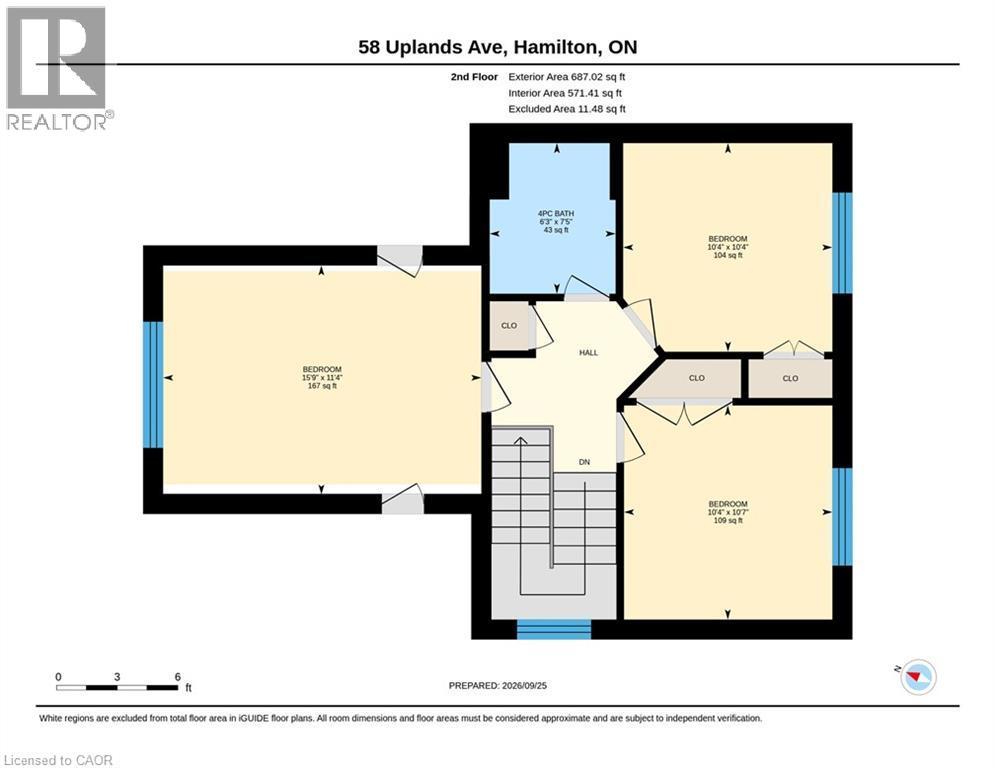 Floor plan second floor - 58 Uplands Avenue, Hamilton, ON