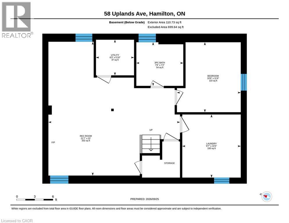 Floor plan basement - 58 Uplands Avenue, Hamilton, ON
