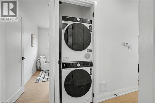 Stackable laundry appliances within an integrated closet - 311 East 14Th Street, Hamilton, ON 