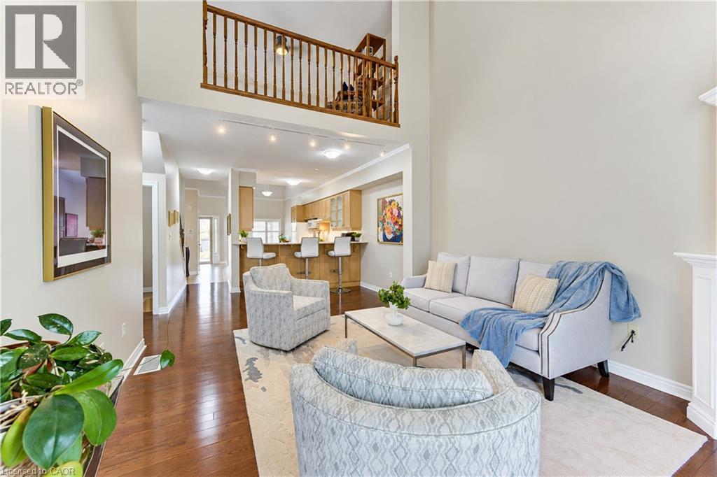 View from Living room to upper loft/family room. - 222 Chestnut Hill Crescent, Kitchener, ON