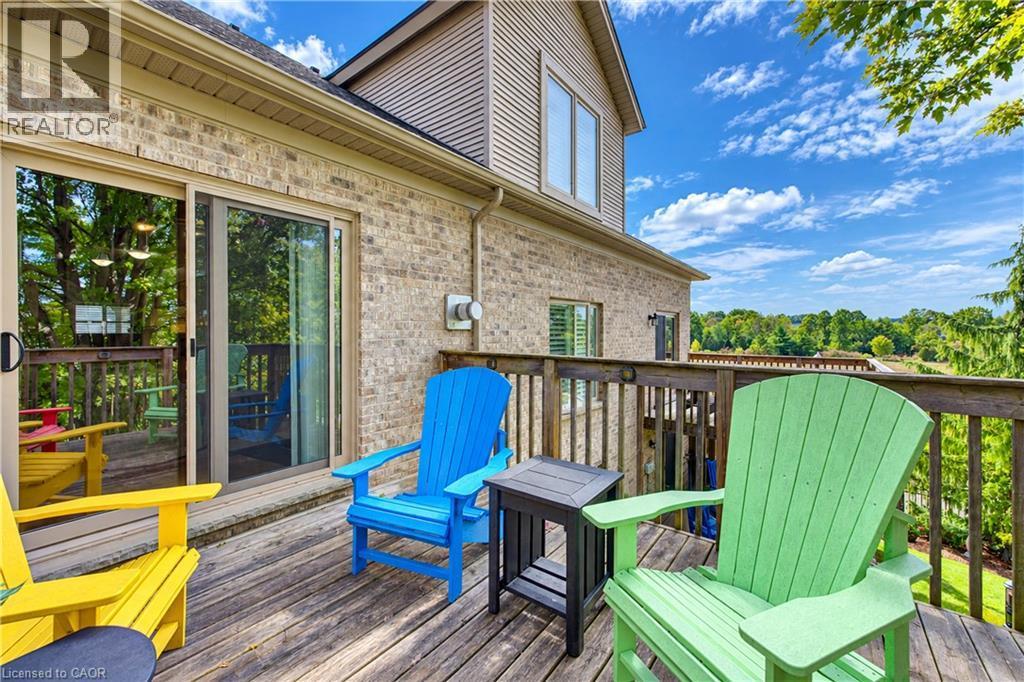 Deck has stairs to ground level. - 222 Chestnut Hill Crescent, Kitchener, ON