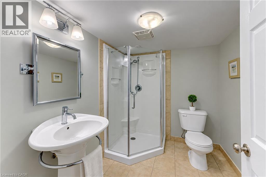 Lower level 3 pc bathroom with walk-in shower. - 222 Chestnut Hill Crescent, Kitchener, ON