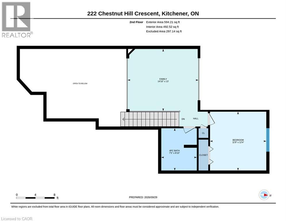 Upper level layout - 222 Chestnut Hill Crescent, Kitchener, ON