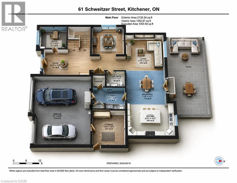 AI rendering of main floor - 61 Schweitzer Street, Kitchener, ON