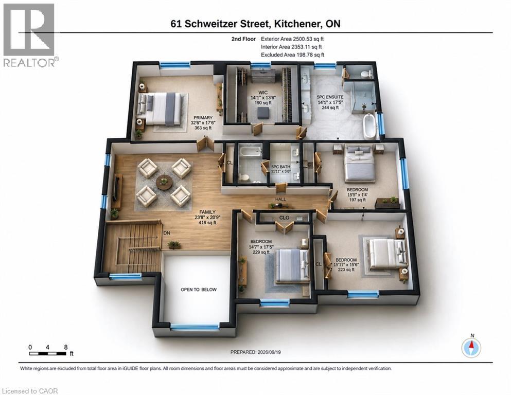 AI rendering of upper second level - 61 Schweitzer Street, Kitchener, ON