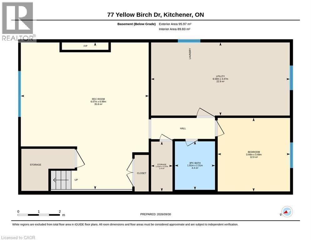 Basement Floor Plan - (Metric) - 77 Yellow Birch Drive, Kitchener, ON
