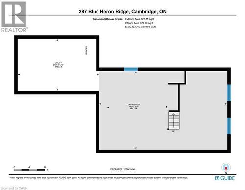 Basement Floor plan - 287 Blue Heron Ridge, Cambridge, ON 