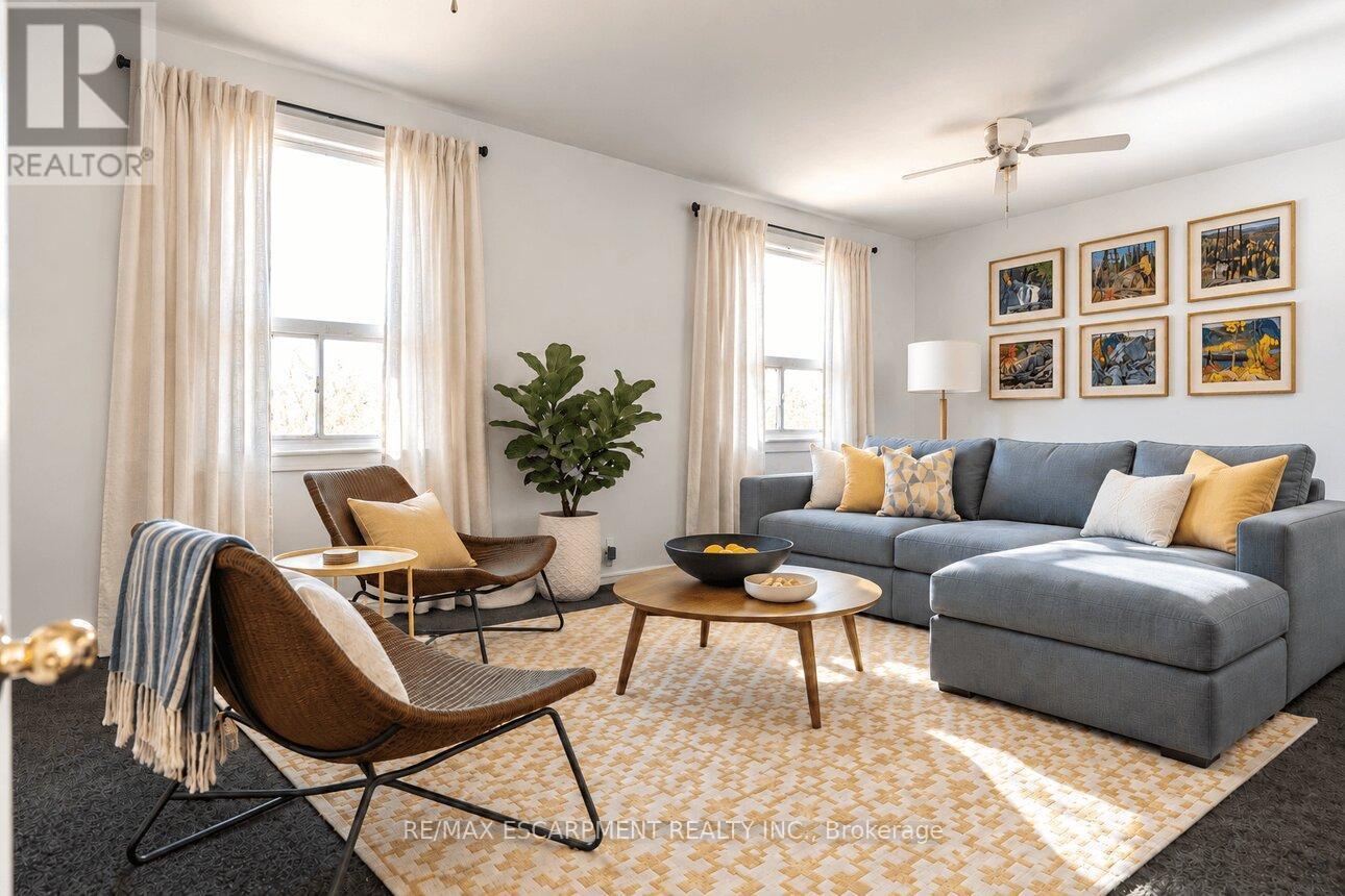 Second Floor Living Room Virtually Staged - 548 Beach Road, Hamilton, ON