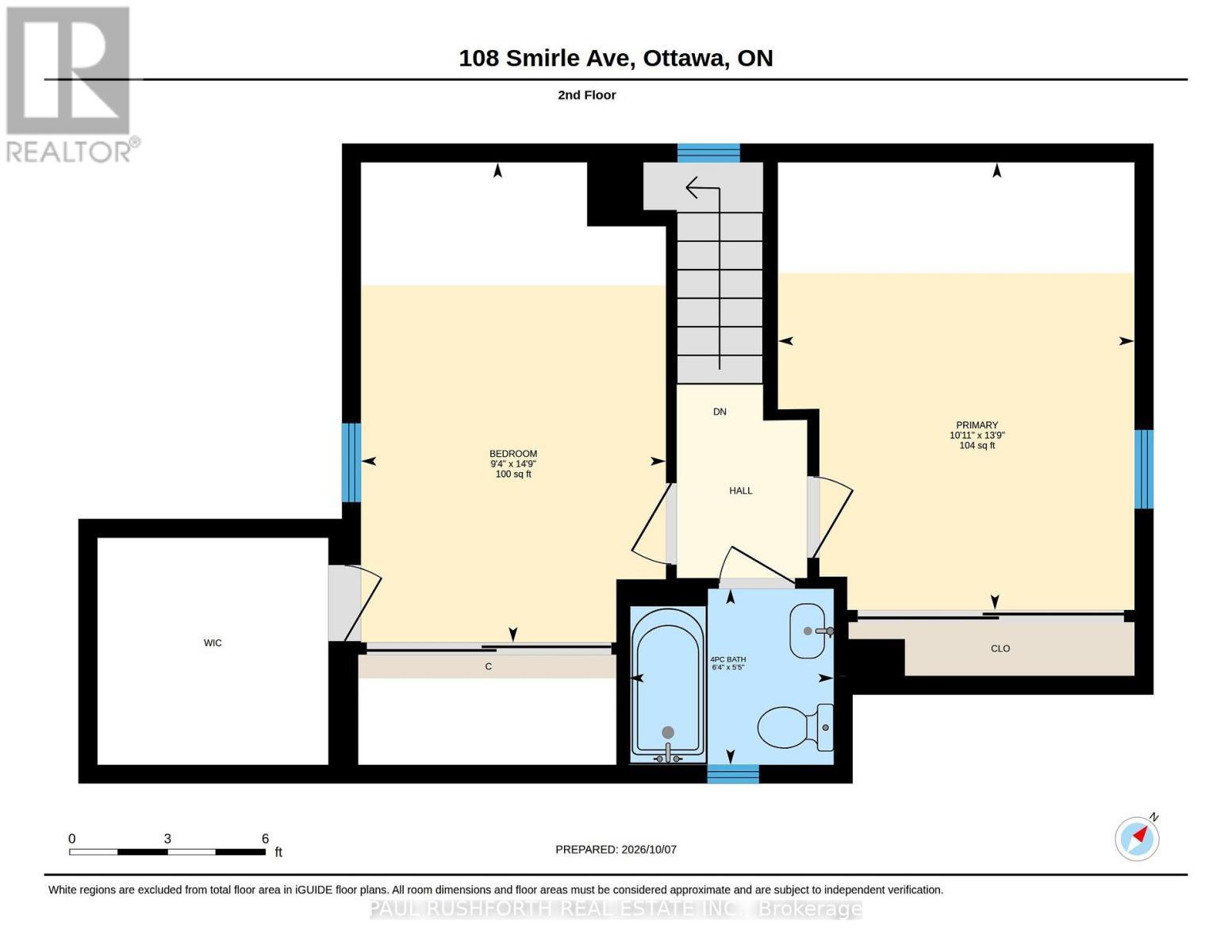 Floor Plan-Second Level - 108 Smirle Avenue, Ottawa, ON