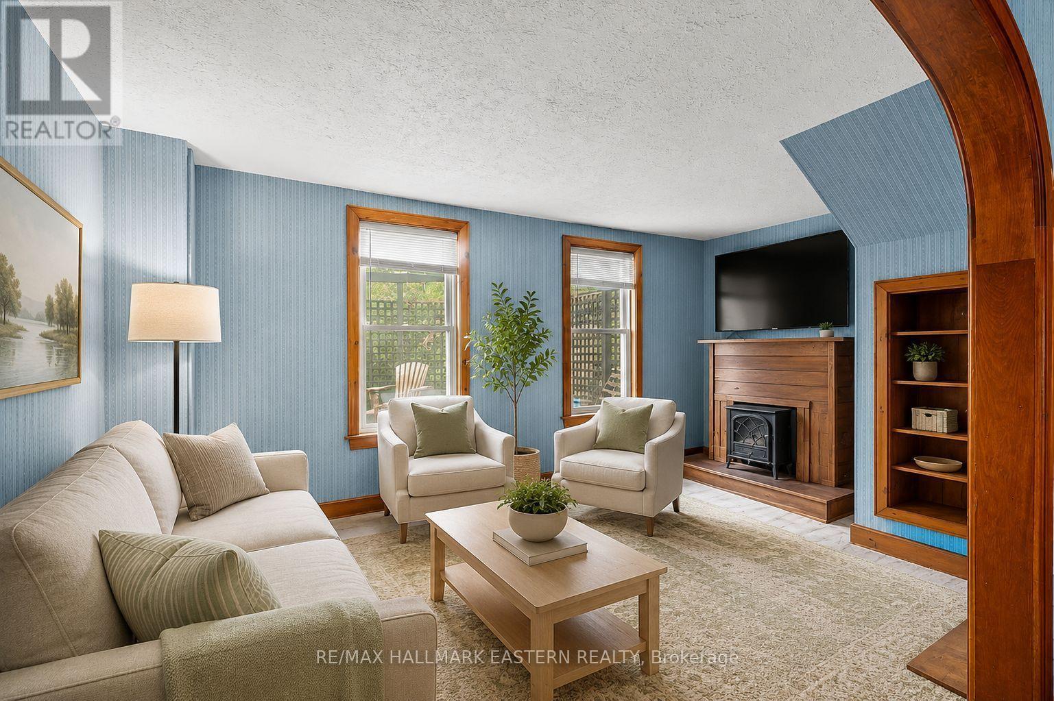 2215 David Fife Line, Otonabee-South Monaghan, ON - Indoor Photo Showing Living Room With Fireplace
