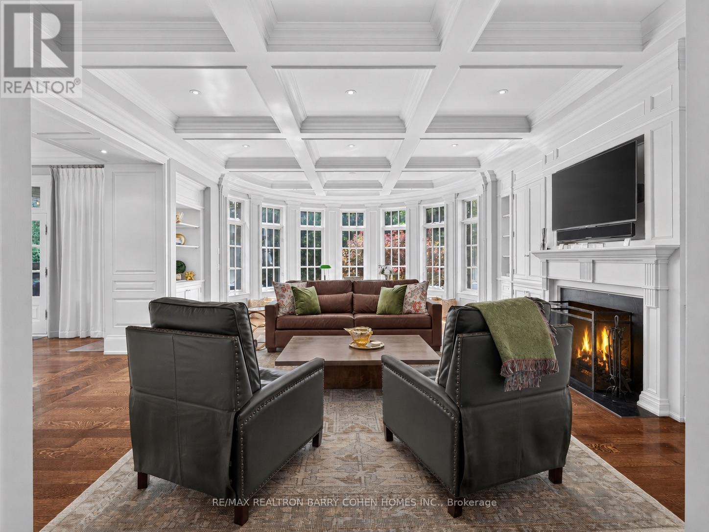 21 Don Ridge Drive, Toronto, ON - Indoor Photo Showing Living Room With Fireplace