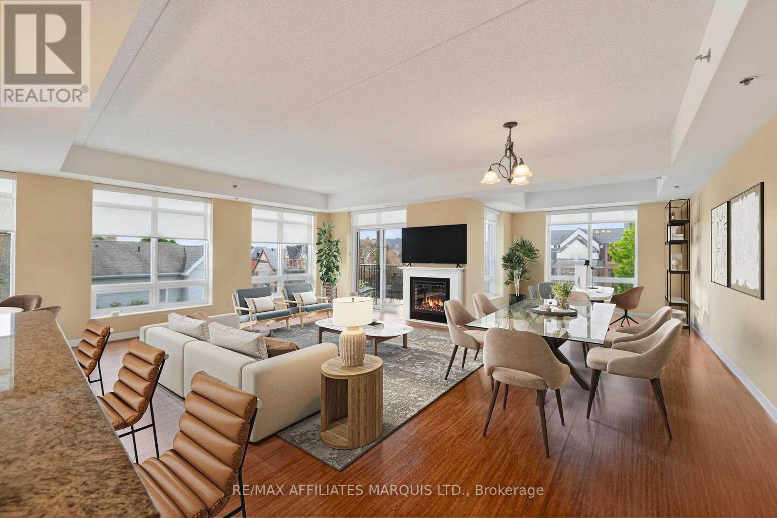 This image has been digitally altered - 604 - 108 Second Street E, Cornwall, ON - Indoor Photo Showing Living Room With Fireplace